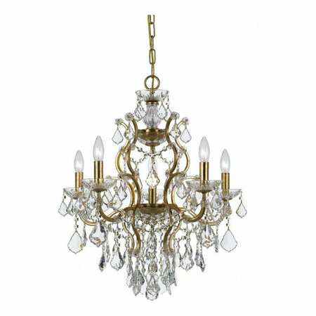 CRYSTORAMA Six Light Antique Gold Up Chandelier 4455-GA-CL-S